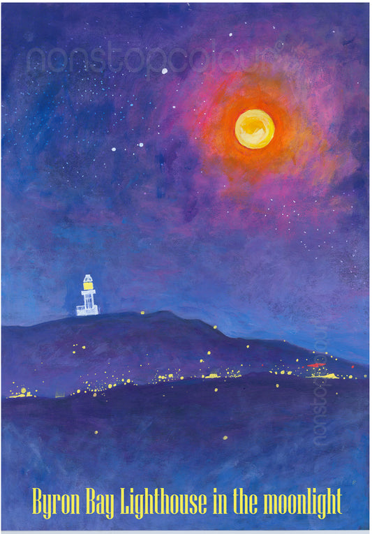 Byron Bay Lighthouse in Moonlight
